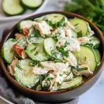 Keto Sliced Cucumber Chicken Salad