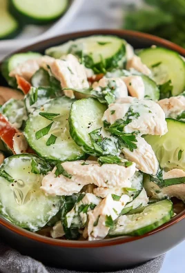 Keto Sliced Cucumber Chicken Salad