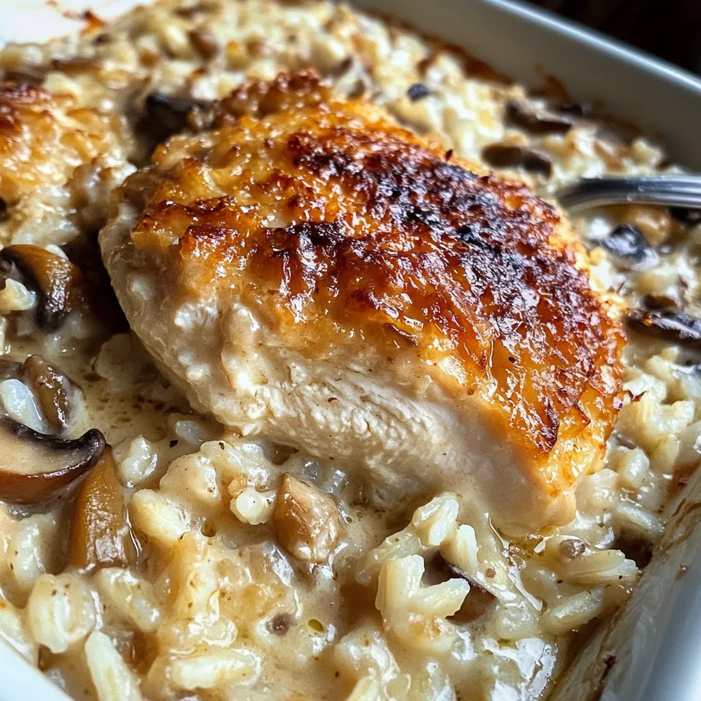 Lazy Day Creamy Chicken & Rice Dinner Casserole