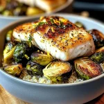 Lemon Garlic Butter Cod Bowls with Roasted Brussels Sprouts