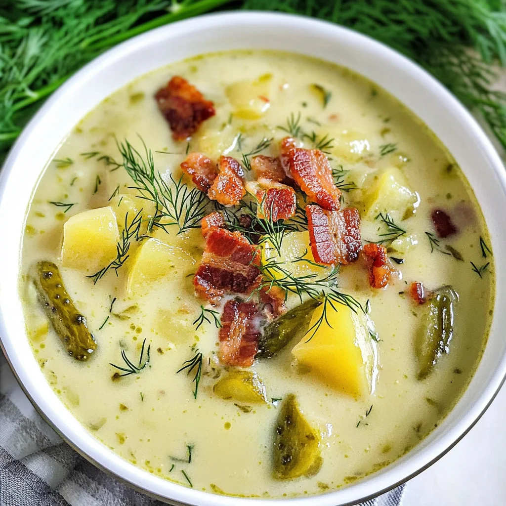 Low-Carb Dill Pickle Soup With Bacon