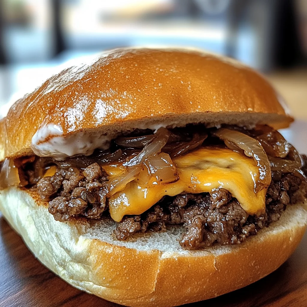 Minced Beef Sandwich with Caramelized Onions