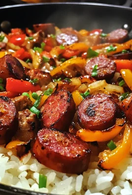 One-Skillet Onion and Pepper Kielbasa with Rice