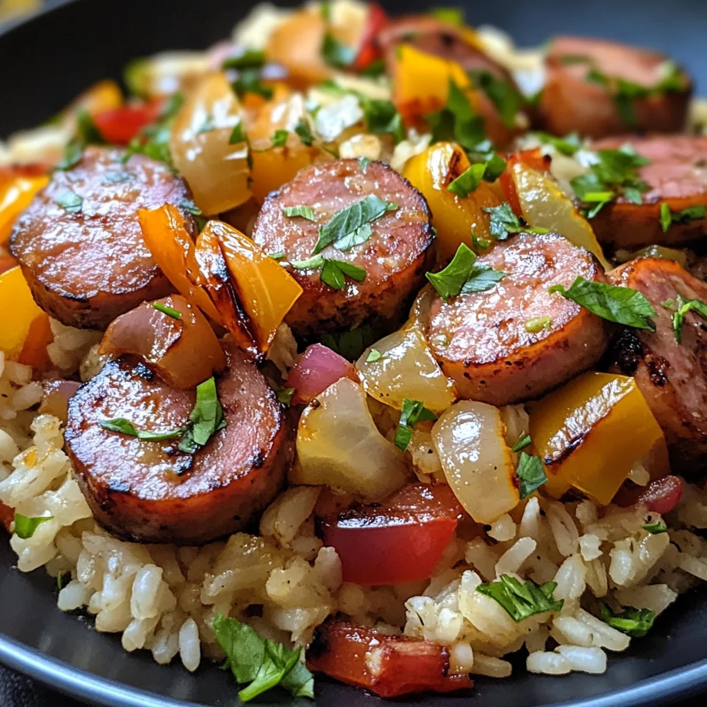 One-Skillet Onion and Pepper Kielbasa with Rice image 2