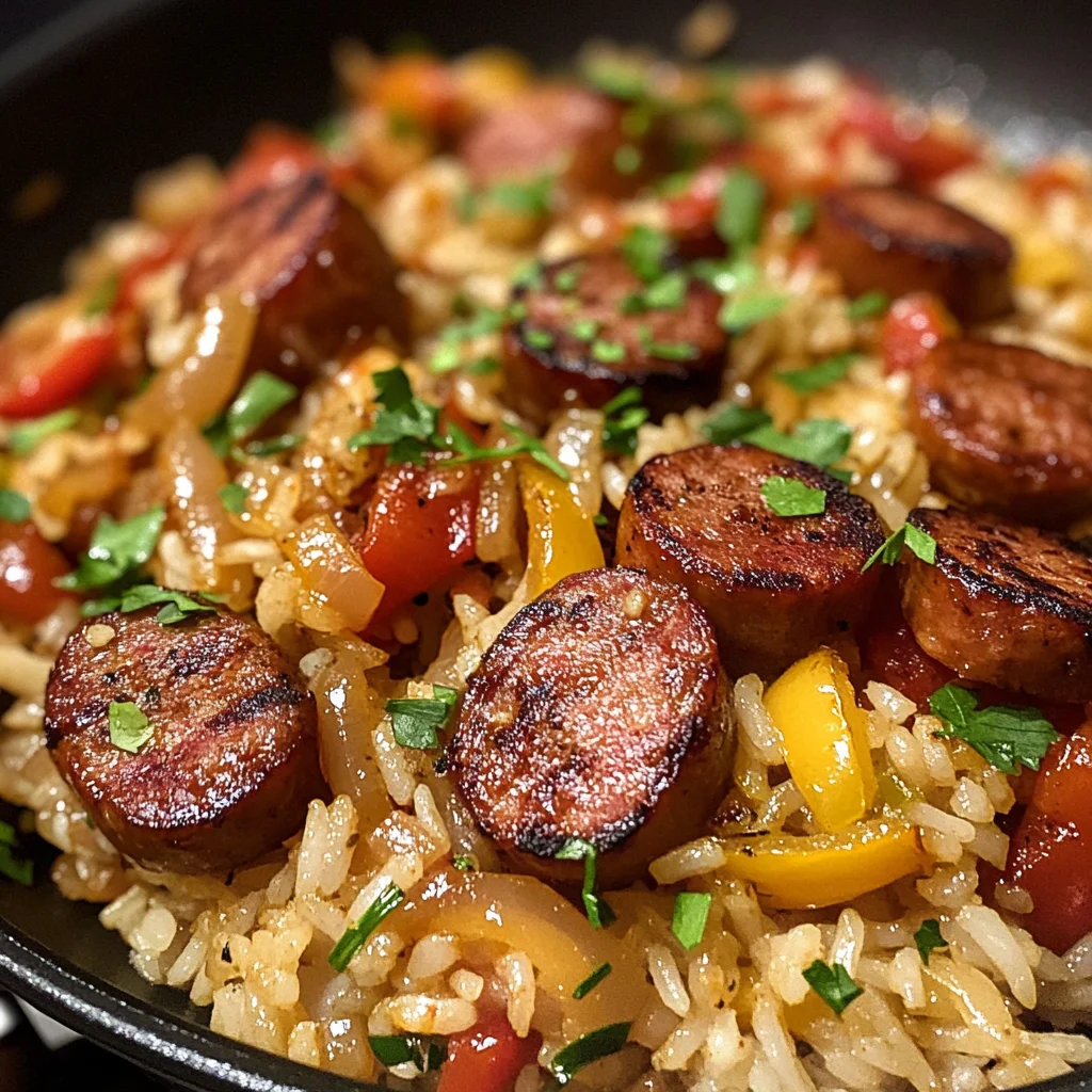 One-Skillet Onion and Pepper Kielbasa with Rice image 3