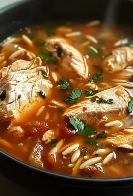 Savory Chicken and Orzo Soup with Garlic and Paprika Recipe
