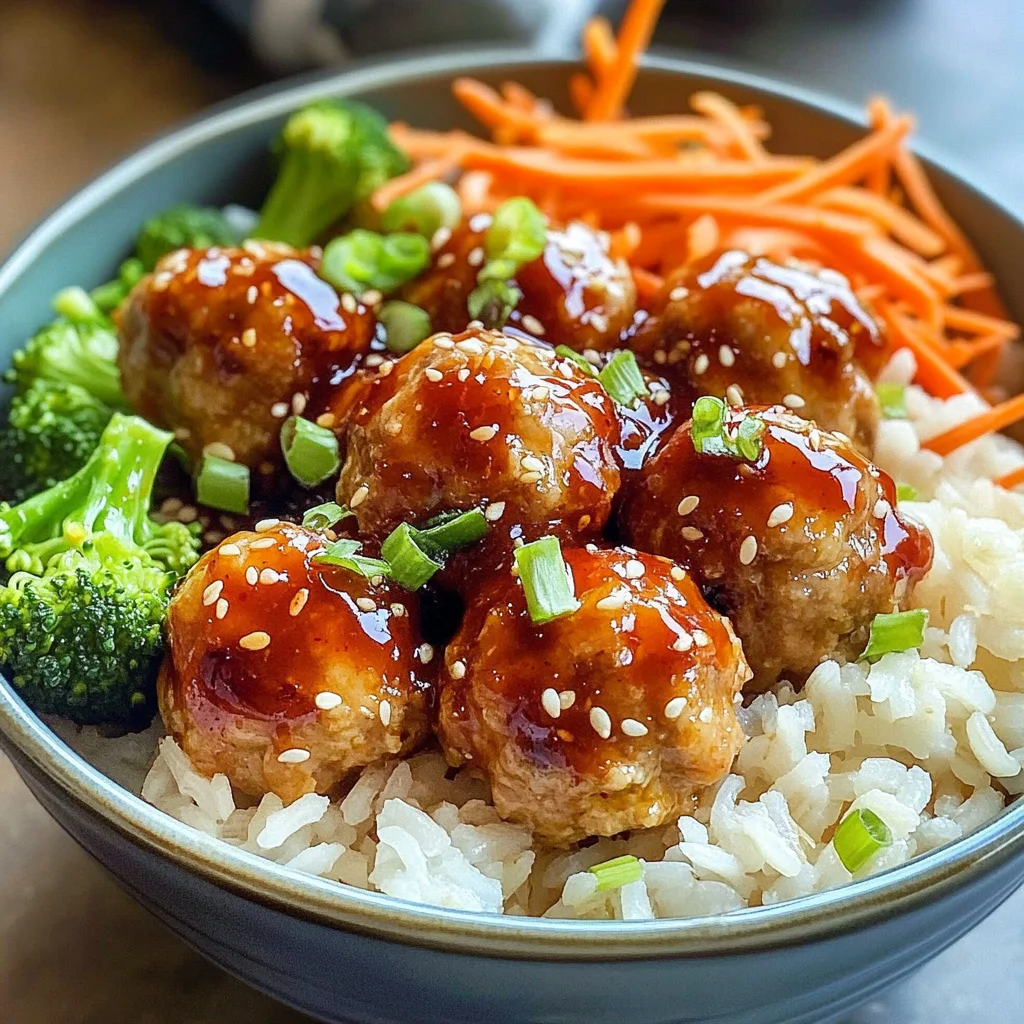 Sweet Chili Chicken Meatball Bowls