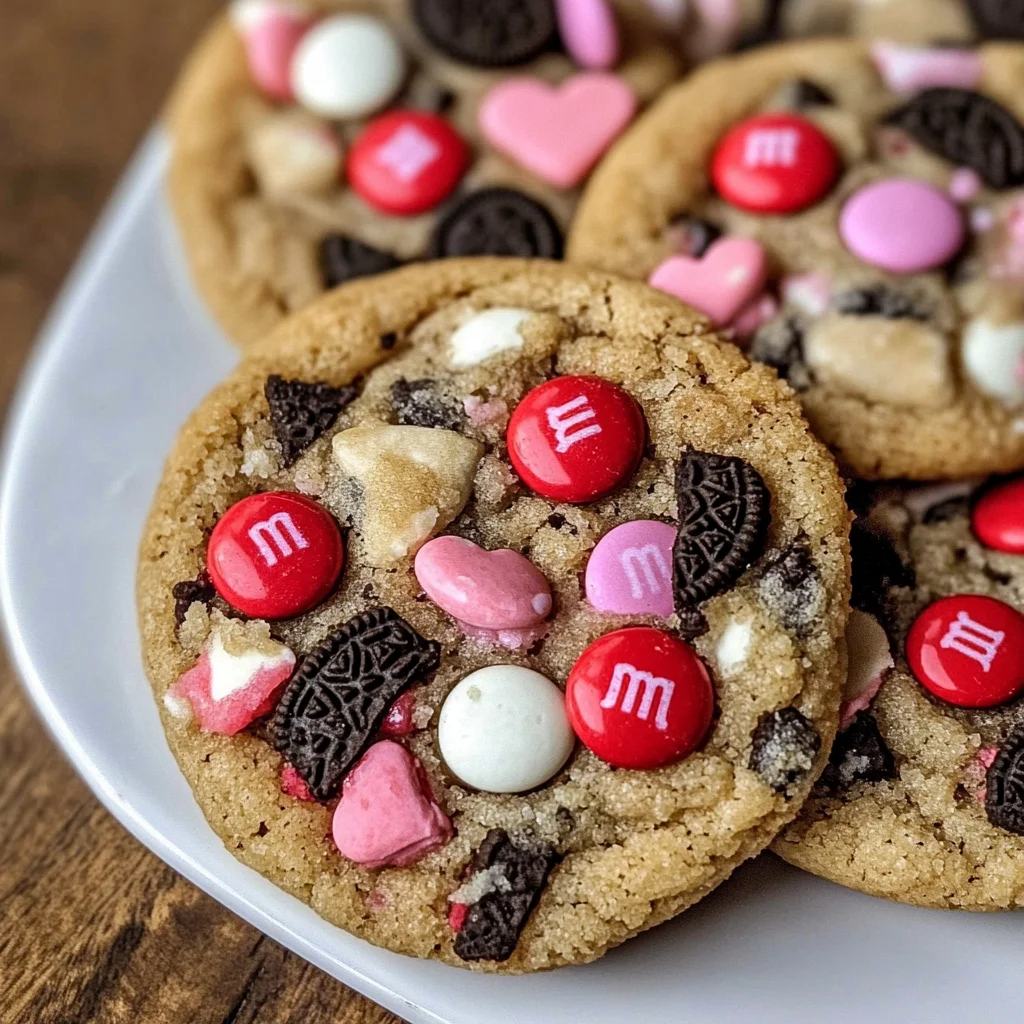 Valentine's day Oreo M&m's cookies
