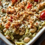 White Bean Pesto Pasta Bake