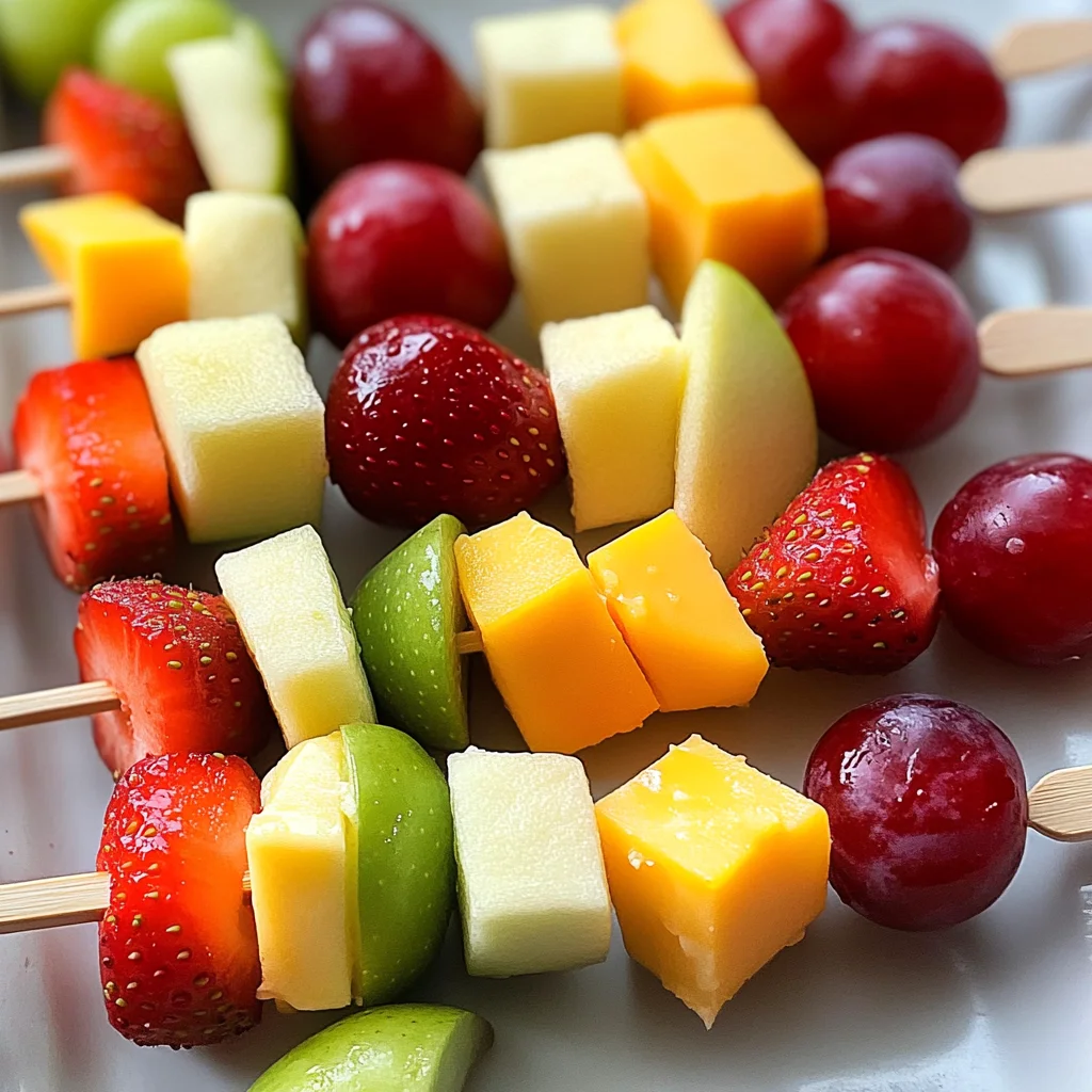 Back-to-school fruit and cheese skewers