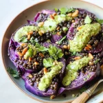 Charred Cabbage with Lentils and Green Tahini
