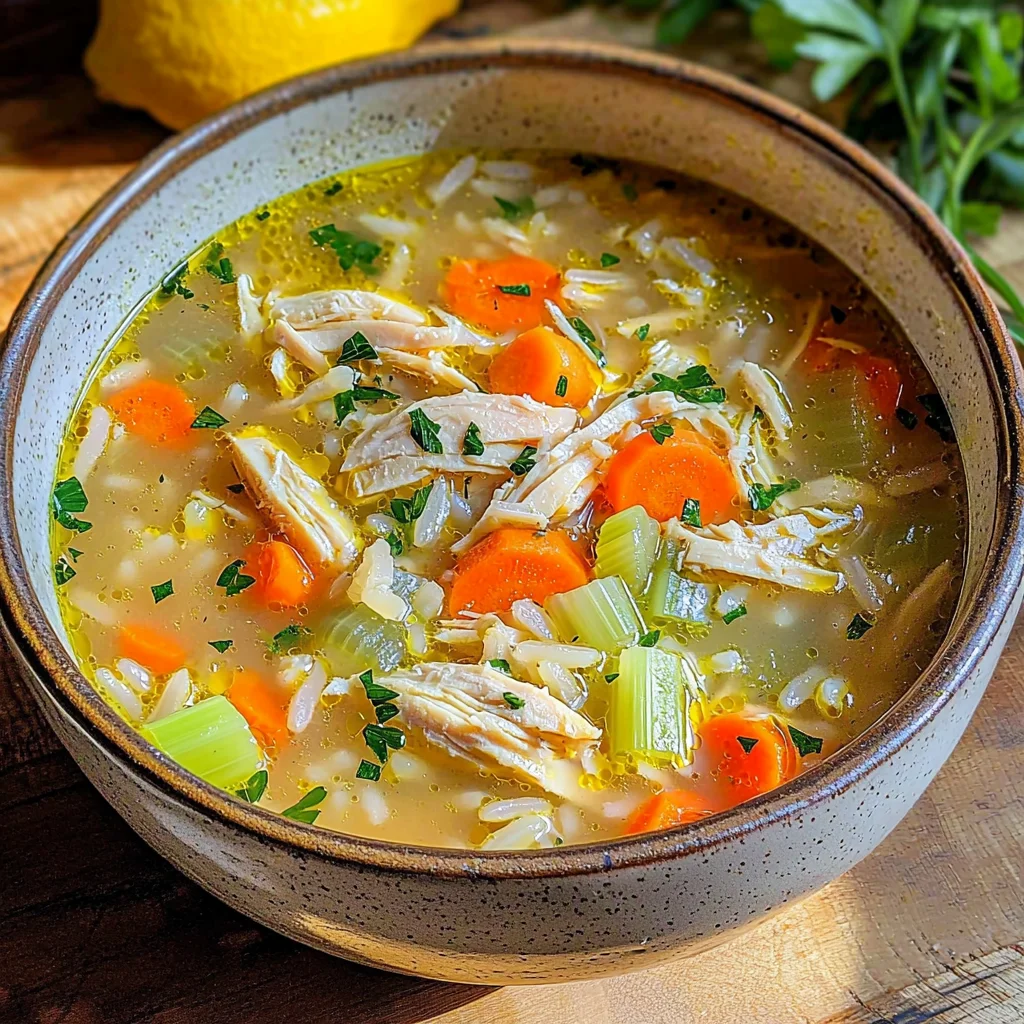 Chicken Lemon Rice Soup