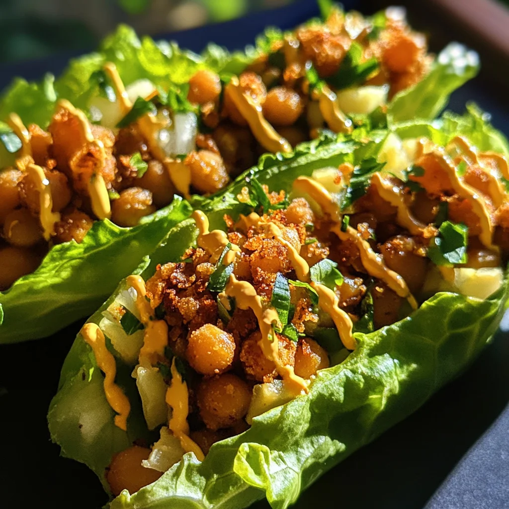Crispy Chickpea Lettuce Wraps