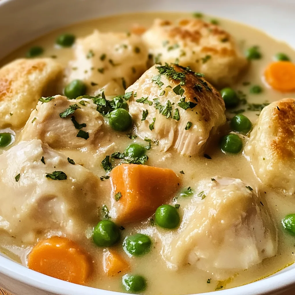 Crockpot Chicken and Dumplings Recipe with Easy Biscuits
