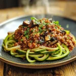 Delicious Porcini and Green Lentil Bolognese with Courgetti Recipe