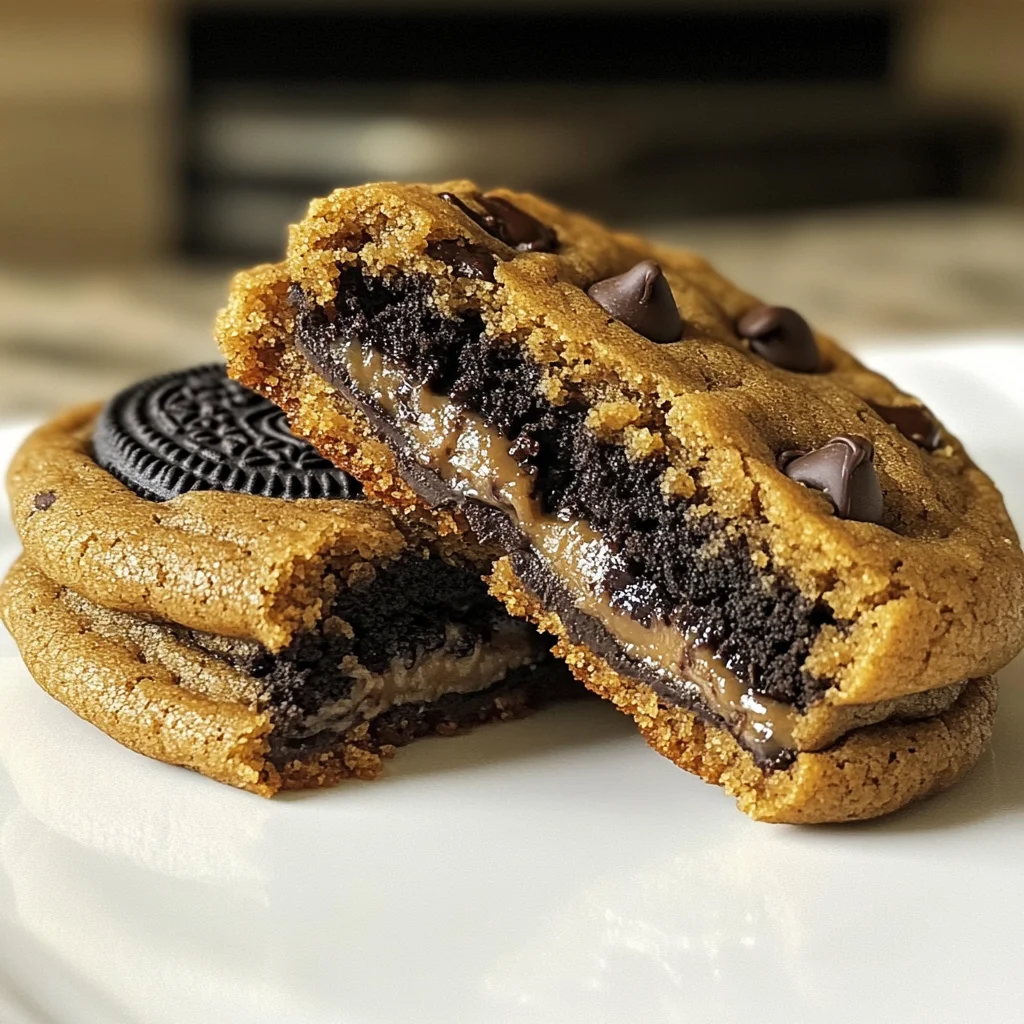 Easy Halloween Oreo Stuffed Chocolate Chip Cookies