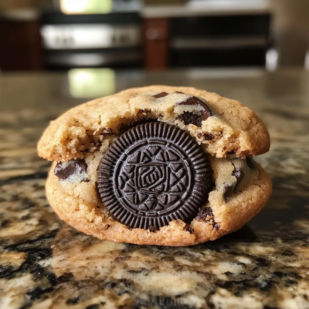 Easy Halloween Oreo Stuffed Chocolate Chip Cookies image 2