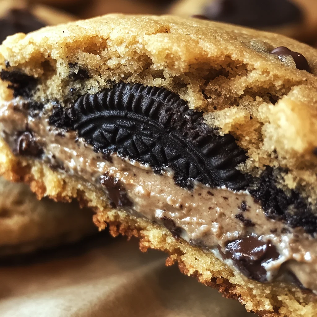 Easy Halloween Oreo Stuffed Chocolate Chip Cookies image 3