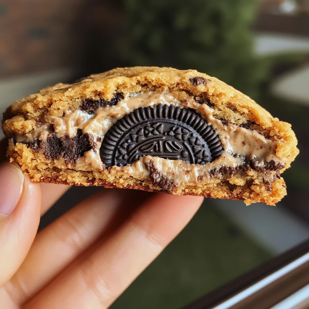Easy Halloween Oreo Stuffed Chocolate Chip Cookies image 4