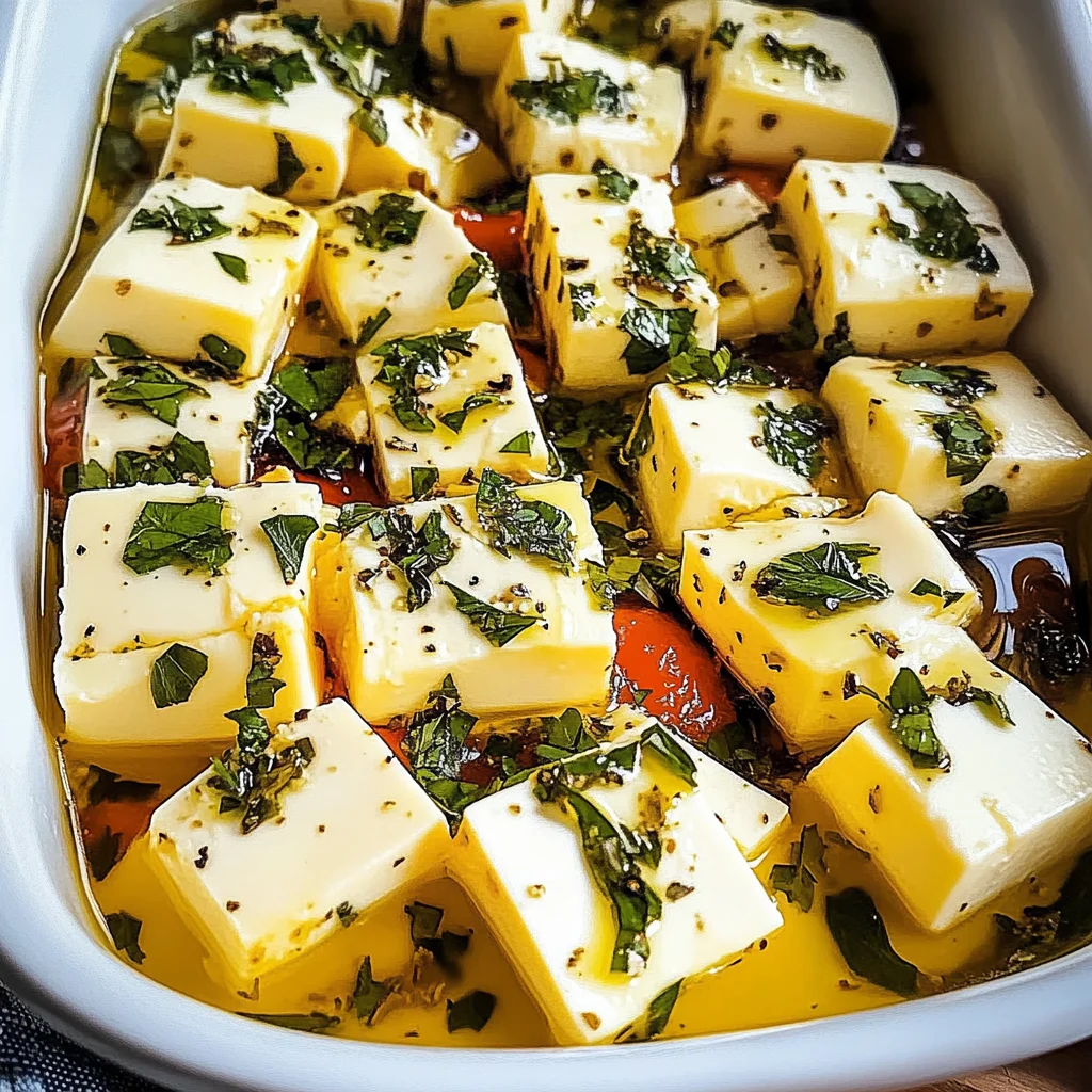 Easy Marinated Cheese Recipe with Creamy and Flavorful Herb Blend