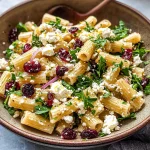 Feta & Cranberry Rigatoni Salad with Lemon Vinaigrette