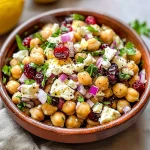 Feta & Cranberry Chickpeas with Lemon Vinaigrette – The Best 10-Minute Zesty Salad