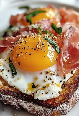 Fried Egg Yolk, Burrata and Prosciutto Toast