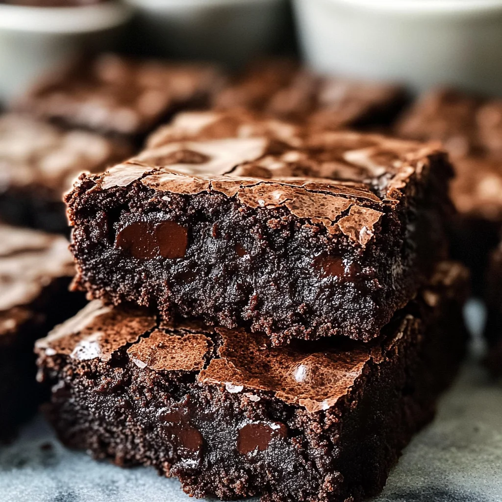 Fudgy Chocolate Brownies with Crackly Tops and Gooey Centers