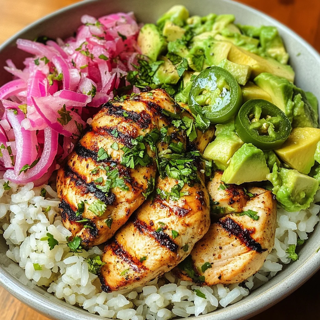 Grilled Chicken and Cilantro-Lime Rice Bowl