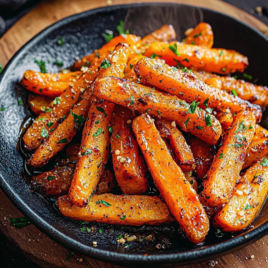 Honey Garlic Butter Roasted Carrots
