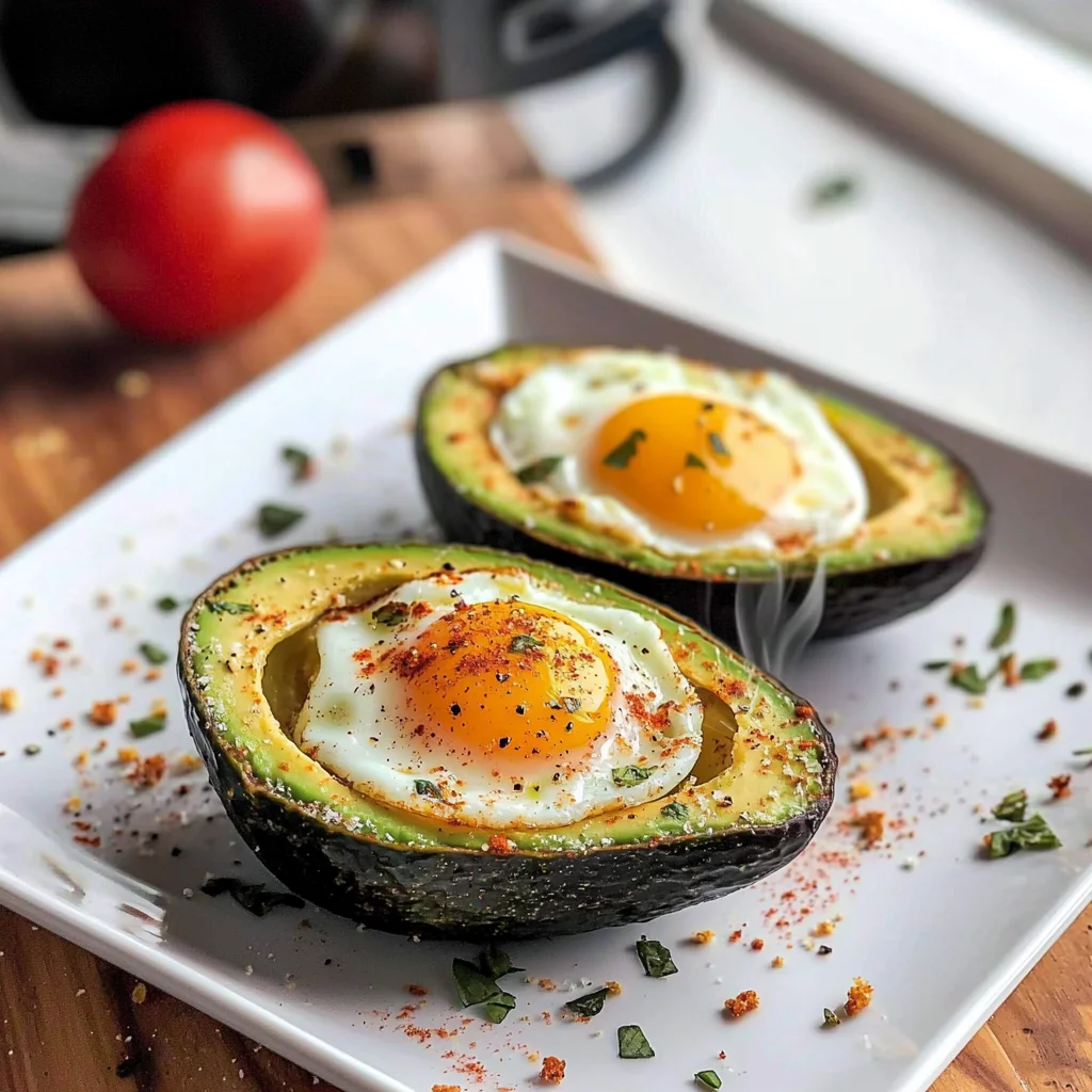 Keto Air Fryer Avocado Baked Egg