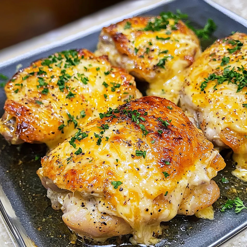 Keto Baked Cheesy Ranch Chicken Thighs