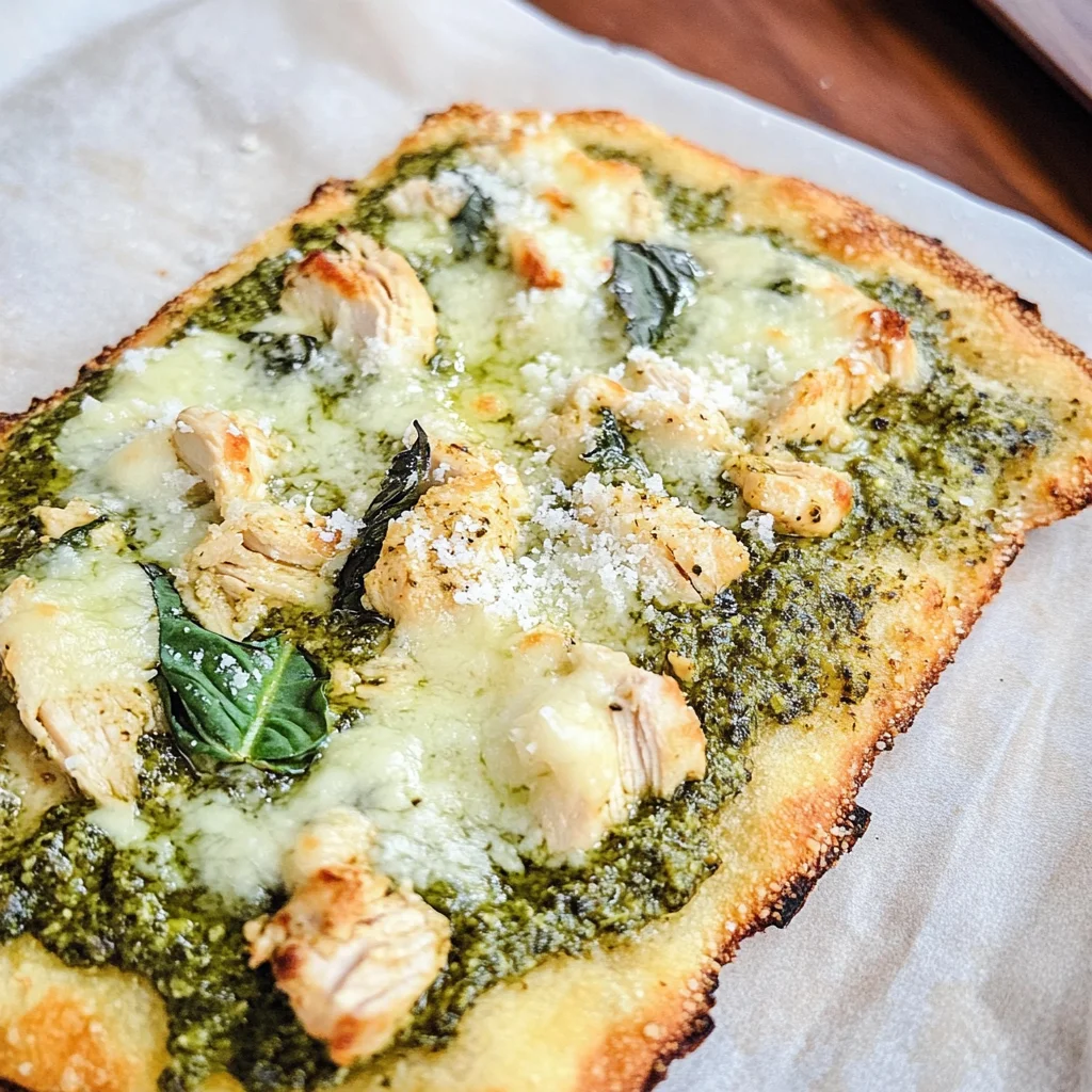 Keto Chicken Pesto Flatbread