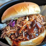 Keto Crockpot Root Beer BBQ Pulled Pork Sandwiches