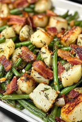Keto Roasted Garlic Turnips and Green Beans with Bacon