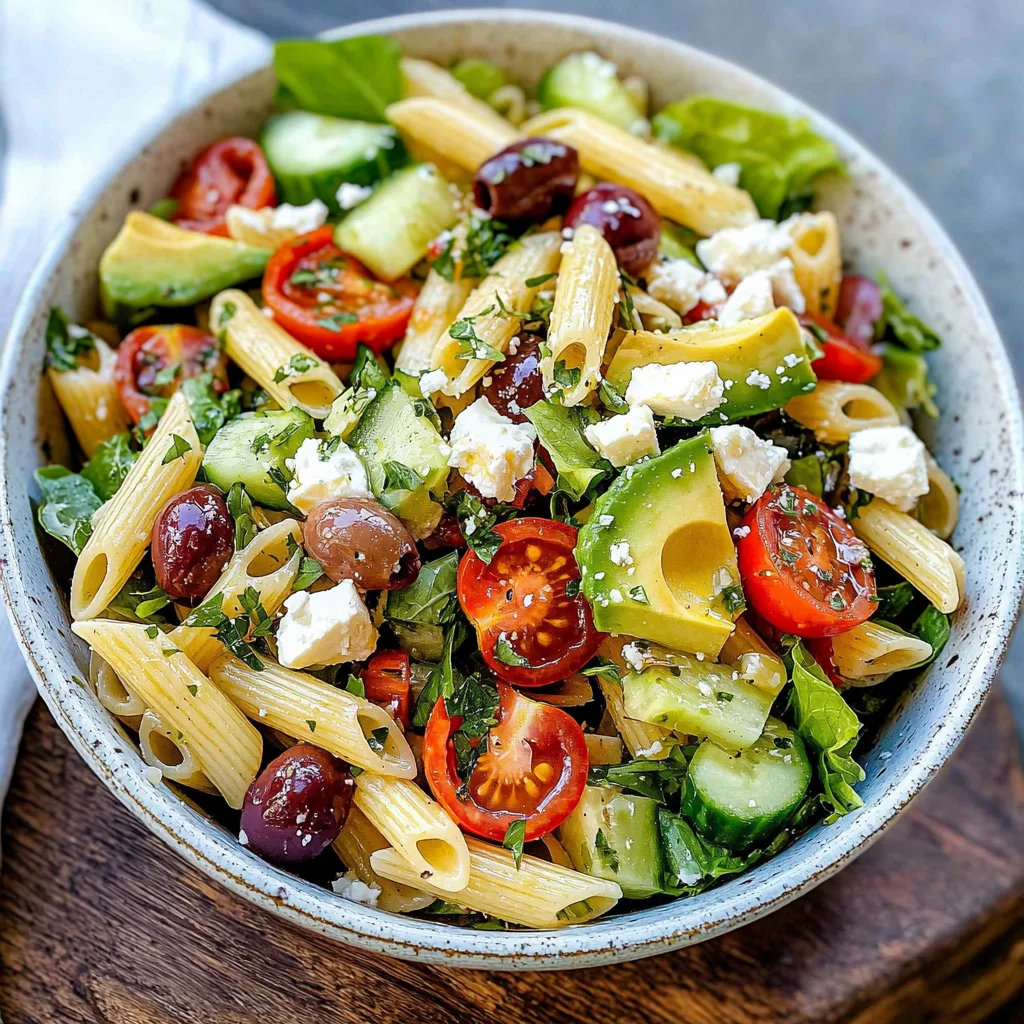 Lemon Herb Mediterranean Pasta Salad