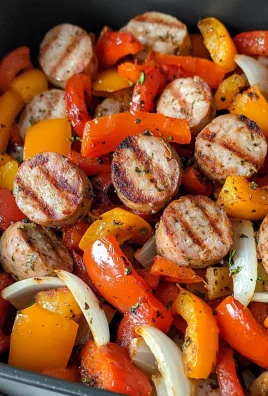 Low Carb Air Fryer Chicken Sausage and Peppers