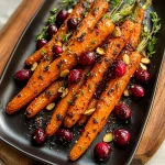 Maple roasted carrots with cranberries