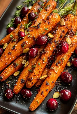 Maple roasted carrots with cranberries