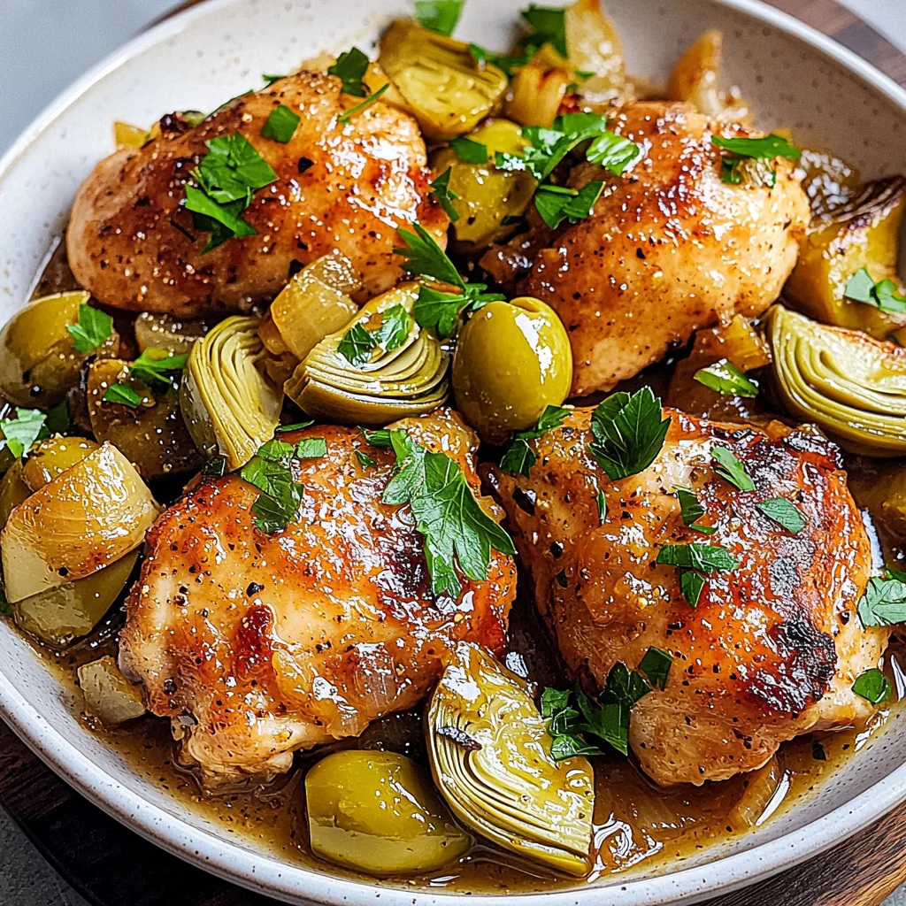 Mediterranean Lemon Chicken with Artichokes & Olives