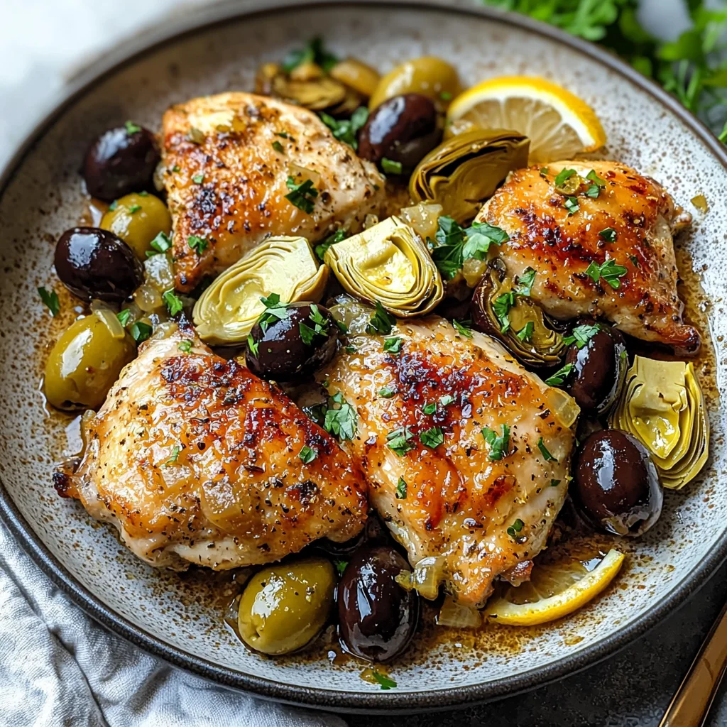 Mediterranean Lemon Chicken with Artichokes & Olives