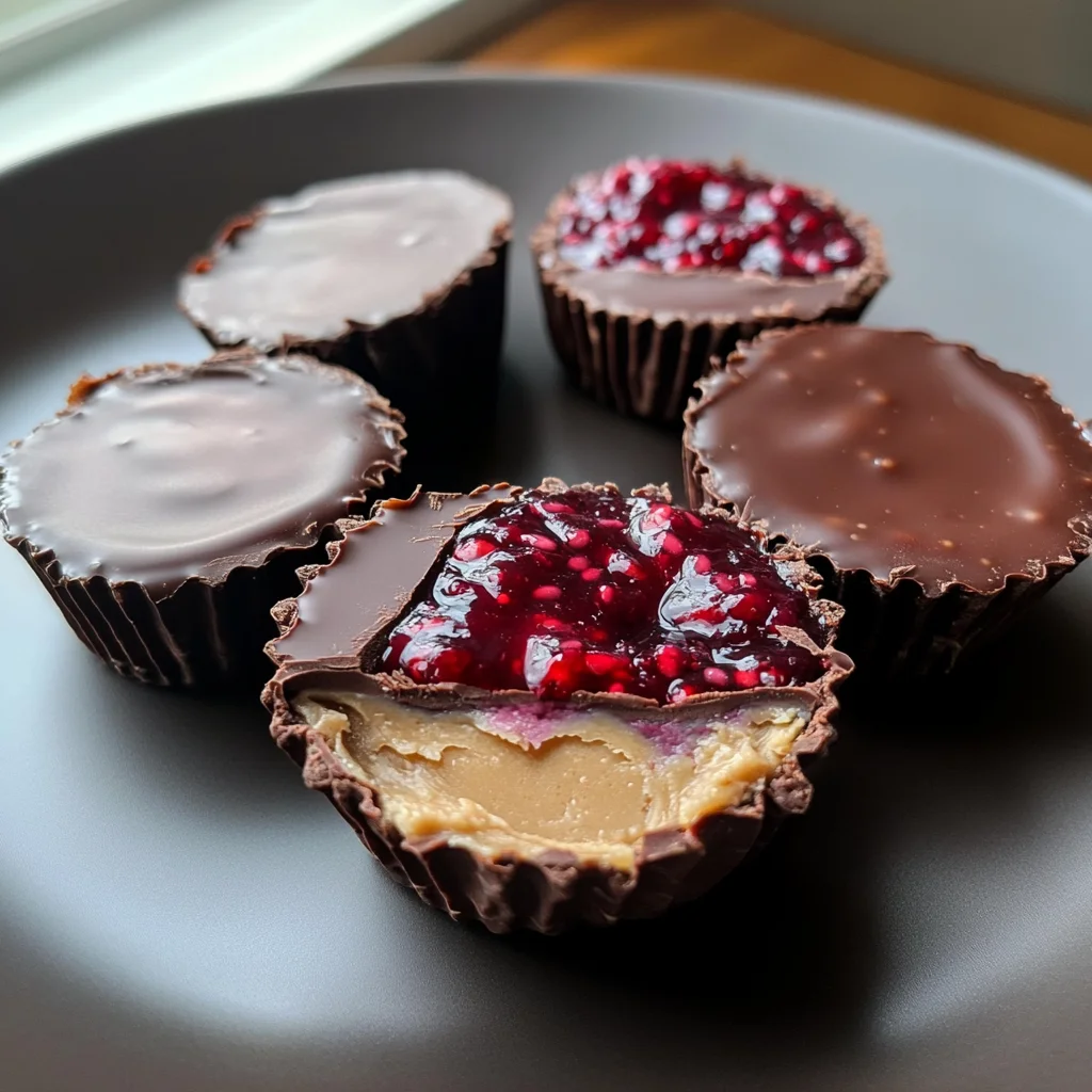 Peanut Butter Chocolate Chia Jam Cups