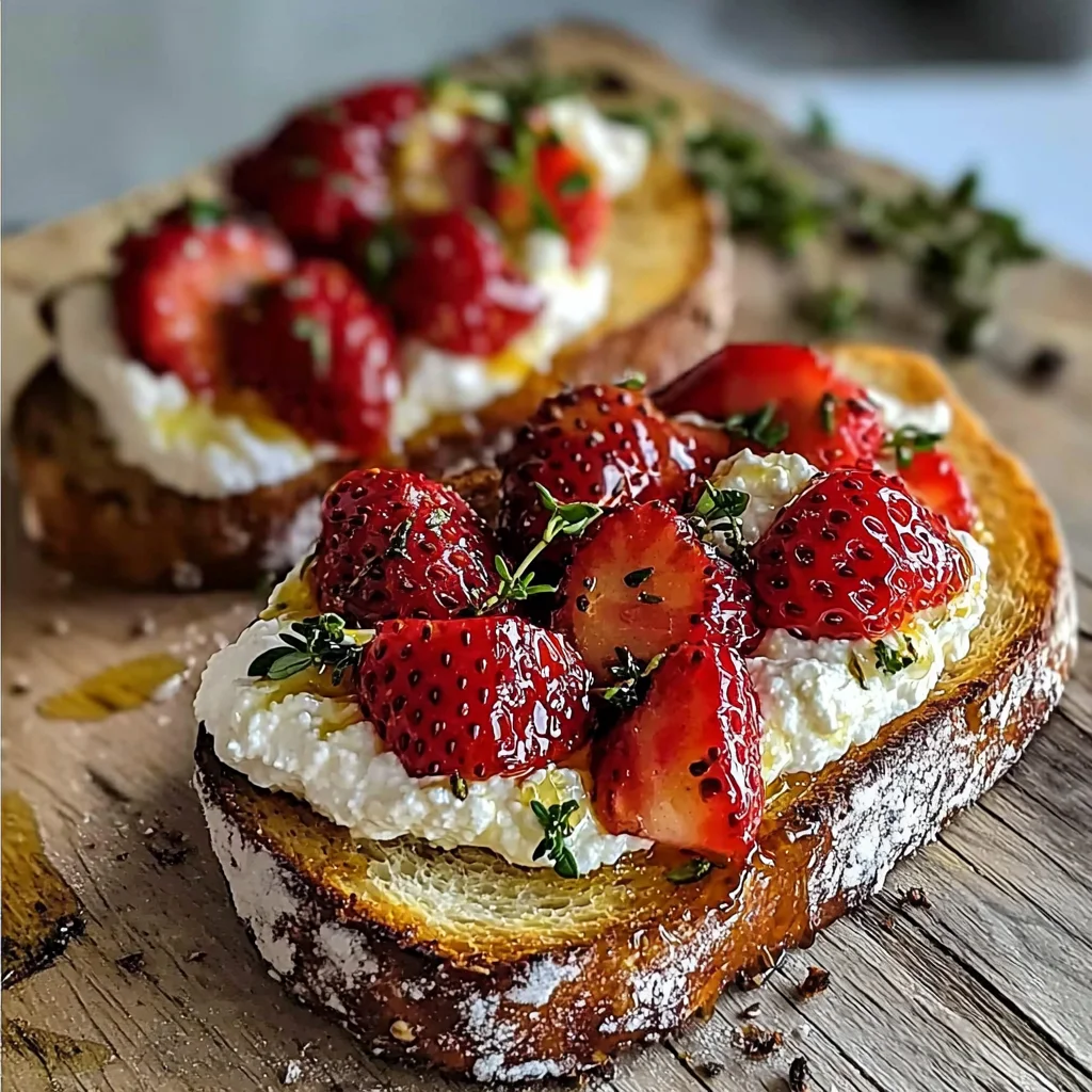 Roasted Strawberry Whipped Ricotta Toast