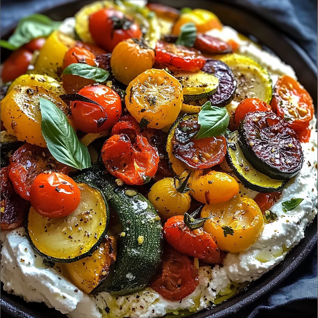 Roasted Veggies Over Lemony Whipped Ricotta