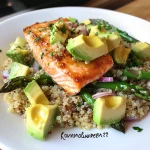 Salmon Quinoa Salad with Honey Lemon Vinaigrette