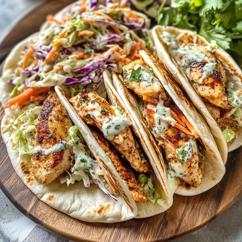 Sheet Pan Chicken Pitas with Herby Ranch Slaw