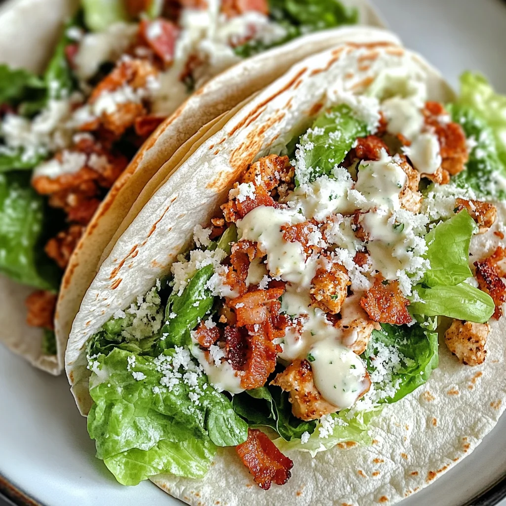 Smash Chicken Caesar Tacos