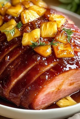 Sticky Pineapple Brown Sugar Glazed Ham