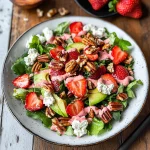 Strawberry & Goat Cheese Salad With Candied Pecans