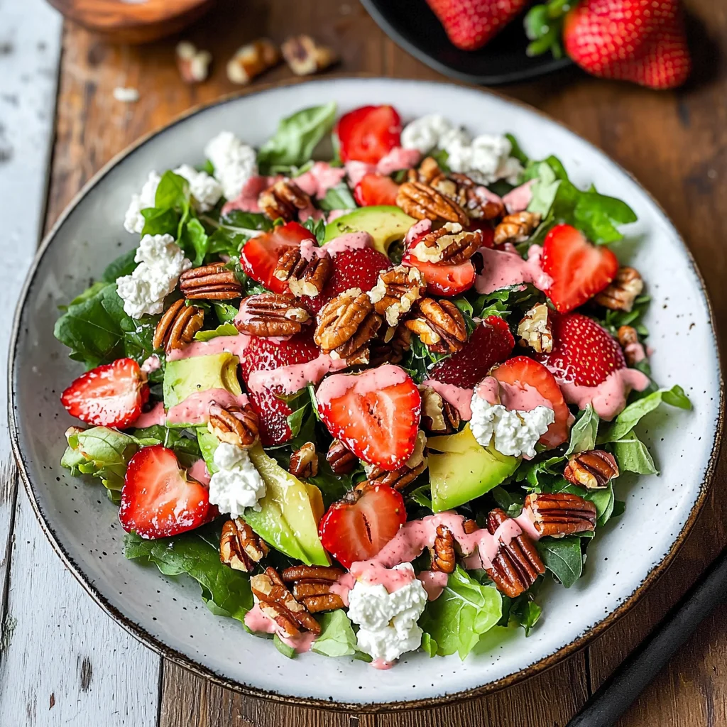 Strawberry & Goat Cheese Salad With Candied Pecans